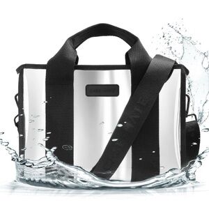 BNIB Case-Mate Silver Chrome Jelly Zip Tote with Crossbody